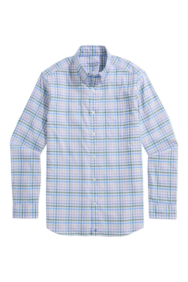 TATTERSALL PERF CTTN SHRT, Alternate, color, LAVENDER SKY