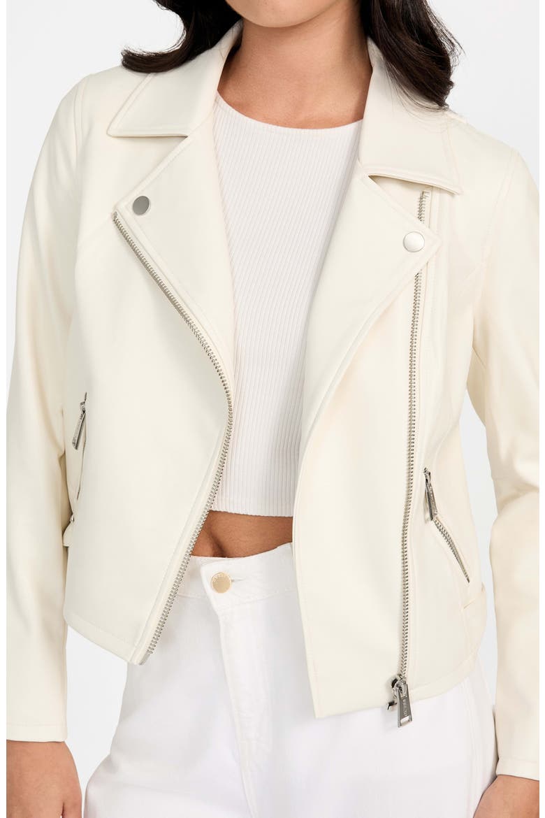 Miko Faux Leather Moto Jacket, Alternate, color, WHITE