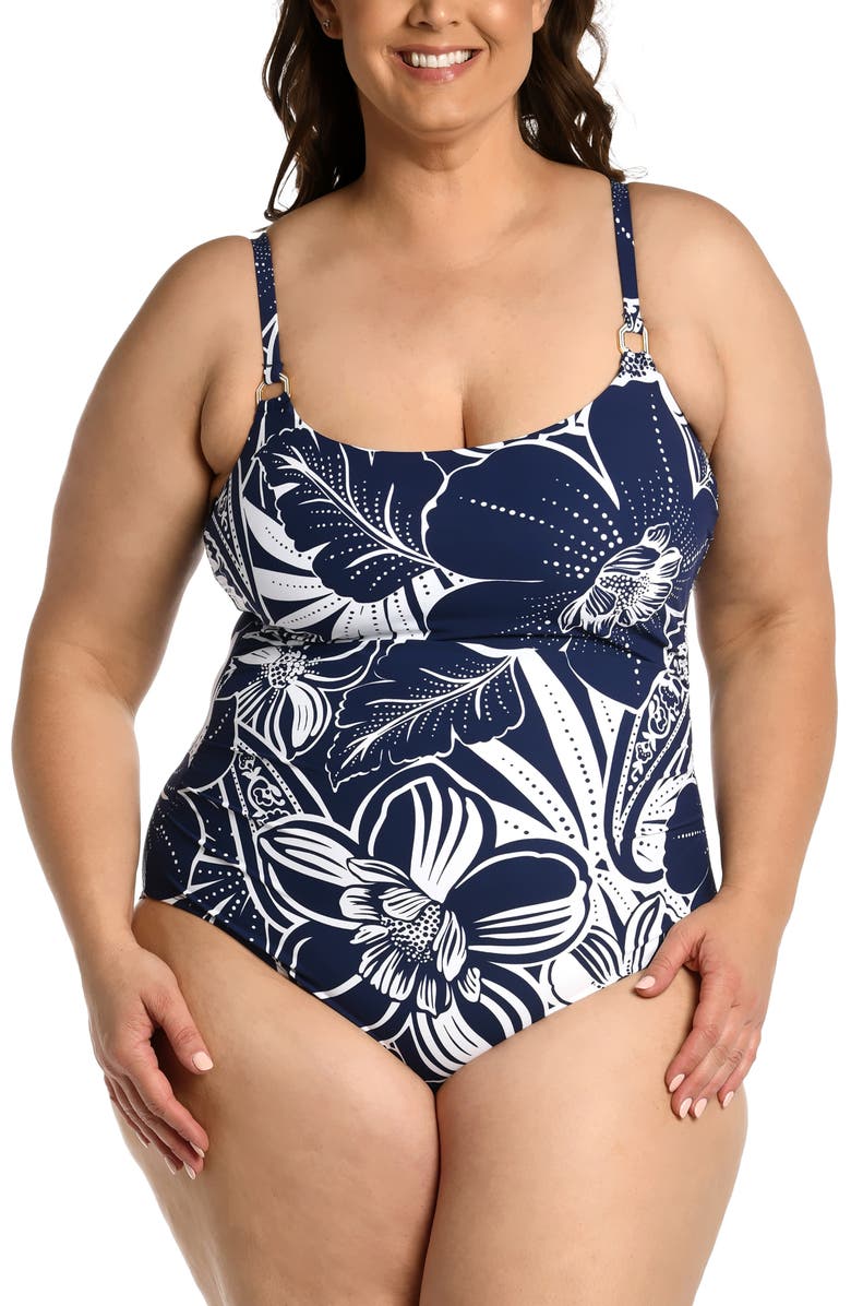 La Blanca Playa One-Piece Swimsuit, Main, color, Indigo