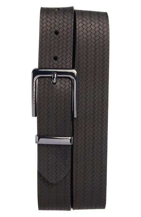 Reversible Embossed Leather Belt