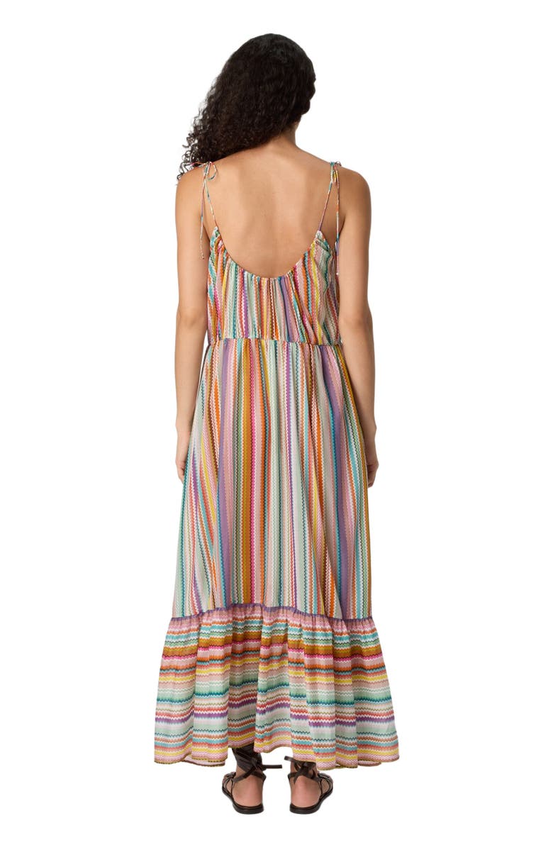 Missoni Long Flounced Cover-up In Cotton And Silk With Zigzag Pattern, Alternate, color, Multicoloured