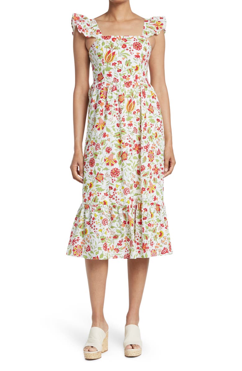 Maisie Flutter Sleeve Midi Dress, Main, color,