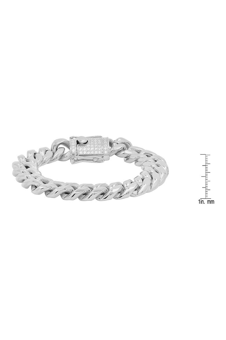 Men's Stainless Steel Miami Curb Chain Bracelet, Alternate, color, METALLIC