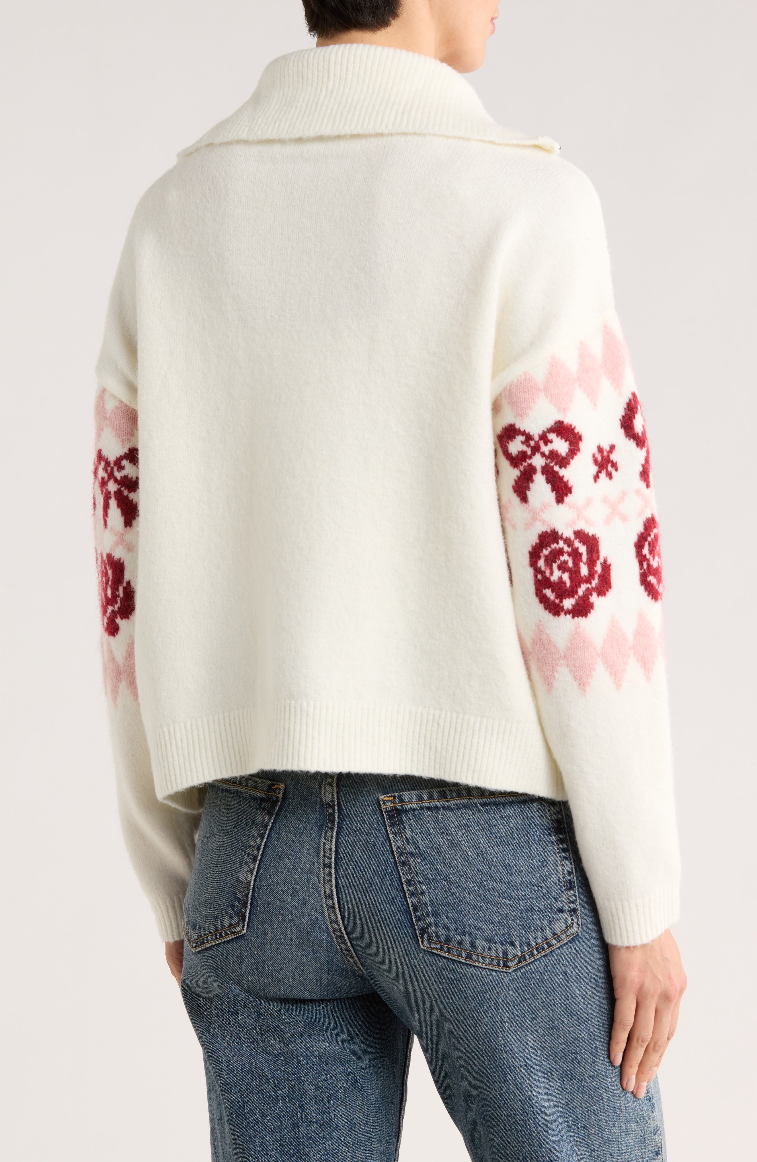 Bow Half Zip Sweater - image 2