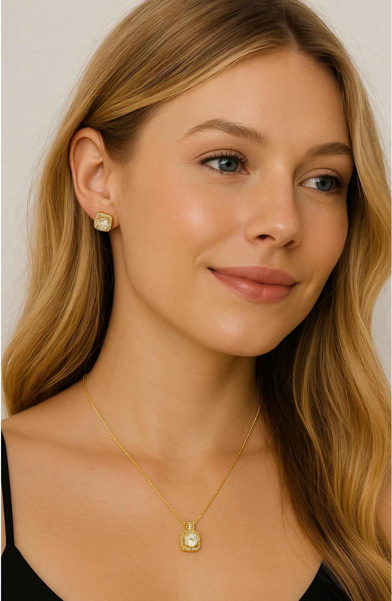 Hollywood Sensation Serena Halo Stud Earrings, Alternate, color, Silver