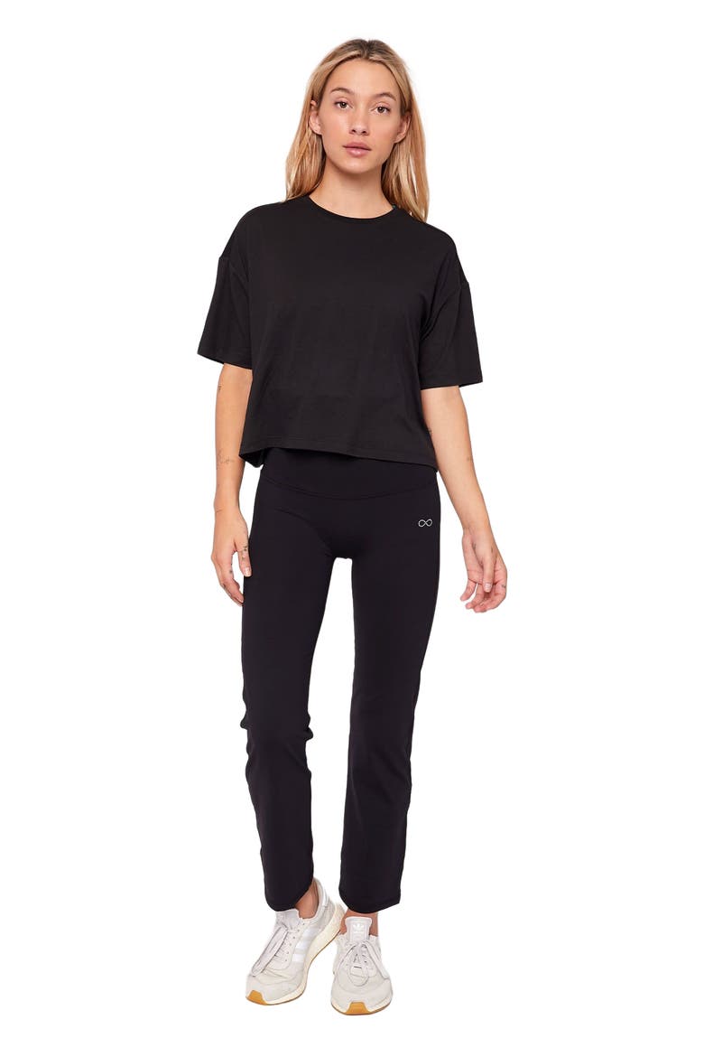 Cozy Boxy Tee Short Sleeve Top, Main, color, Cozy Black