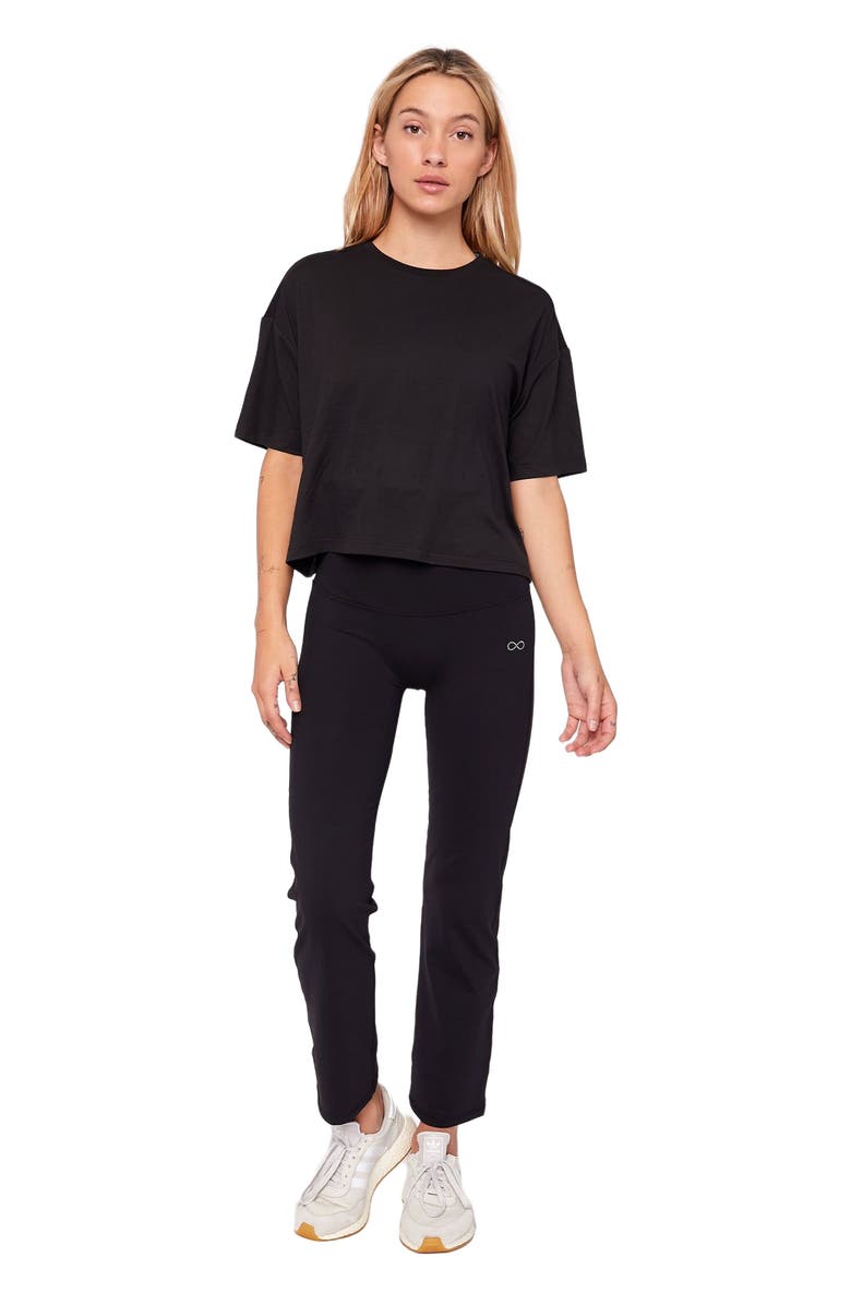 Rebody Active Cozy Boxy Tee Short Sleeve Top, Main, color, Cozy Black