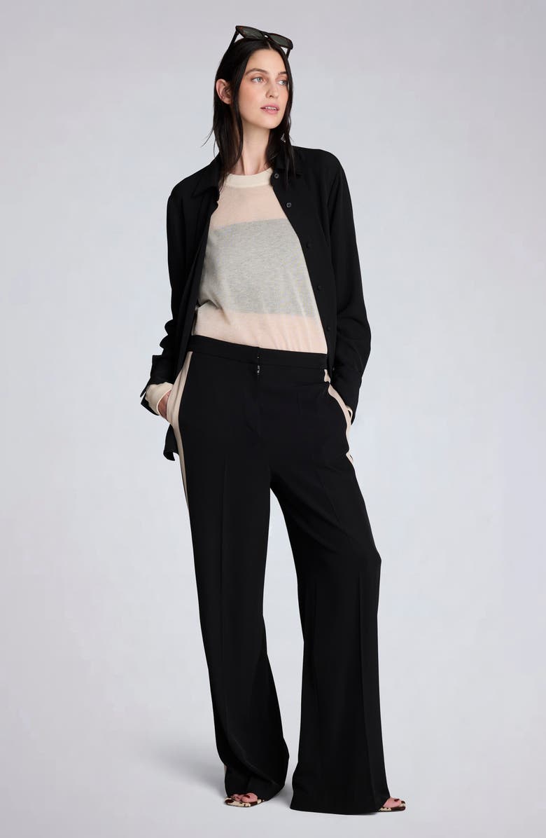 Kenneth Cole Oversize Button-Up Shirt, Alternate, color, Black/ Burlap