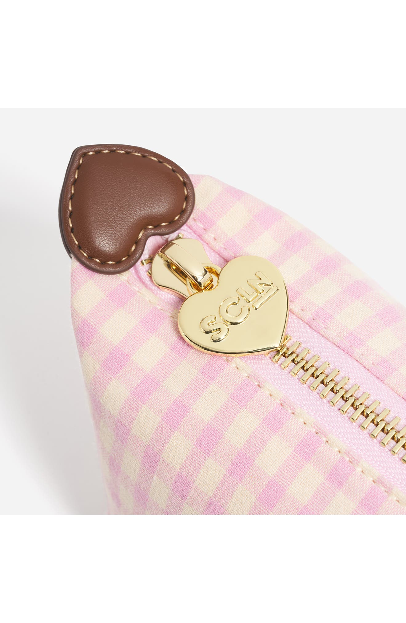 Stoney Clover Lane x Liberty Gingham Print Cotton Canvas Pouchette, Alternate, color, Rose Gingham