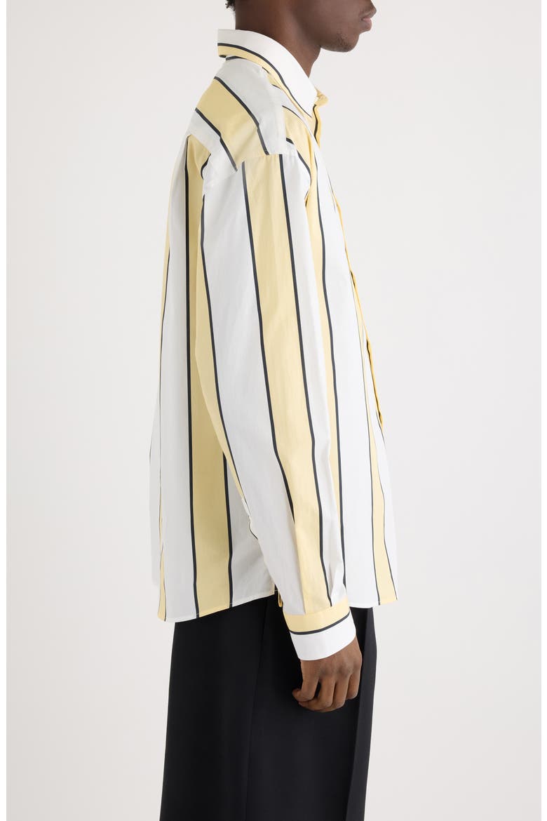 La Chemise Simon Stripe Button-Up Shirt, Alternate, color, PRINT STRIPES WHITE / YELLOW
