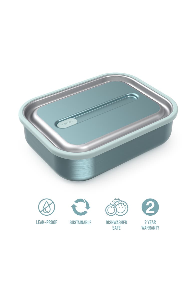 Kids' Stainless Steel Leak-Resistant Lunch Box - Aqua, Alternate, color, AQUA