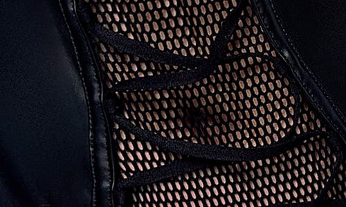 Mapalé Mapale Fishnet Bodysuit With Garter Straps In Brown