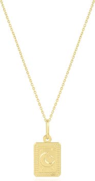 The Lovery Fine Jewelry Gold Moon Tag Necklace