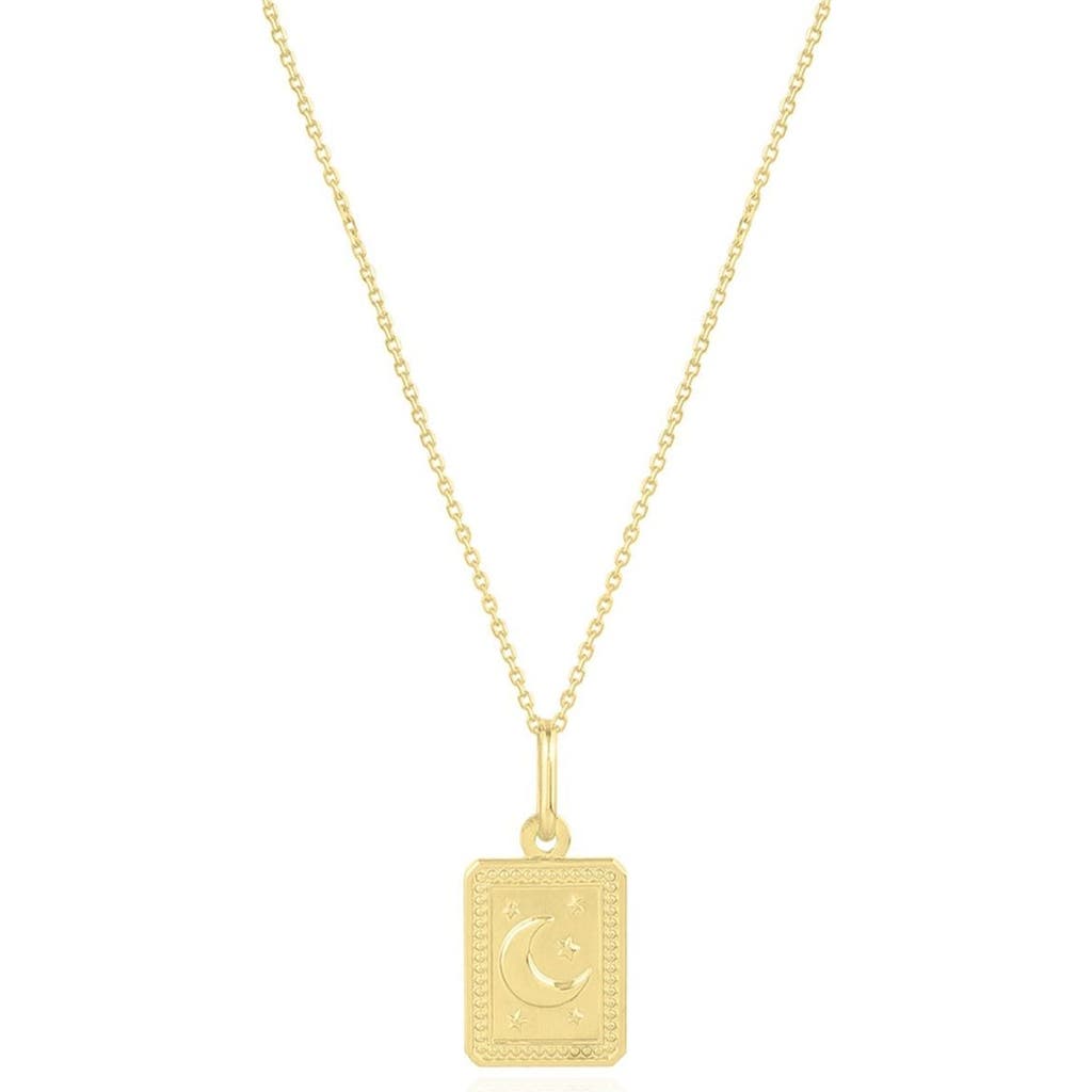 The Lovery Fine Jewelry Gold Moon Tag Necklace In Gold