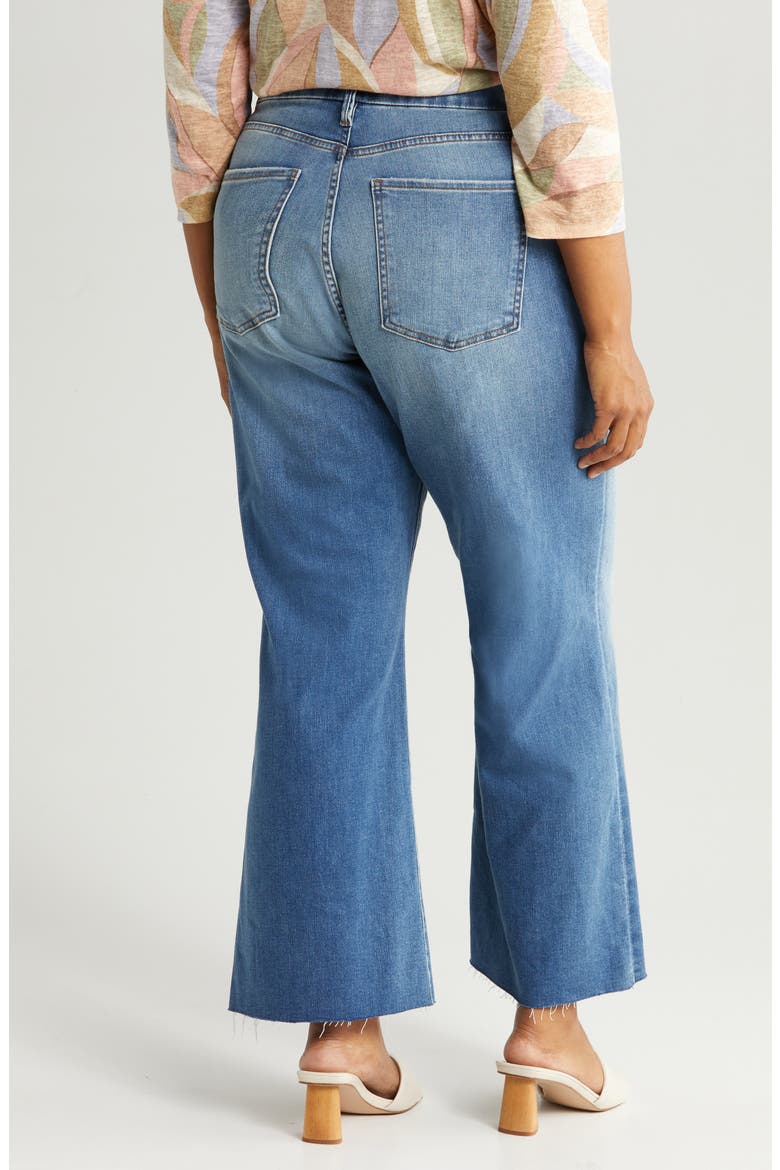 Meg High Waist Raw Hem Wide Leg Jeans, Alternate, color, MILESTONE