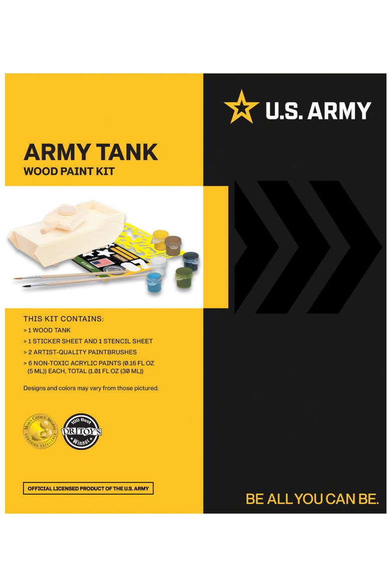 U.S. Army - Tank Wood Craft & Paint Kit, Alternate, color, Multicolor