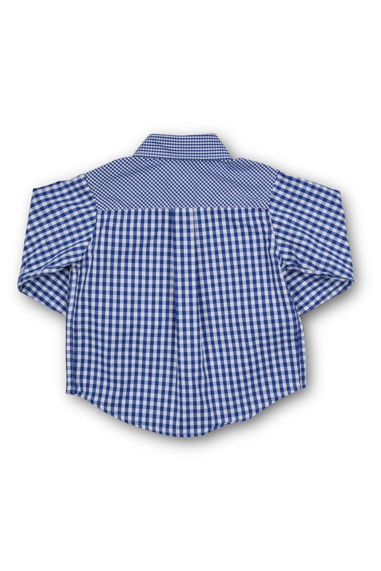 Gingham Button Down Shirt, Alternate, color, Blue Plaid