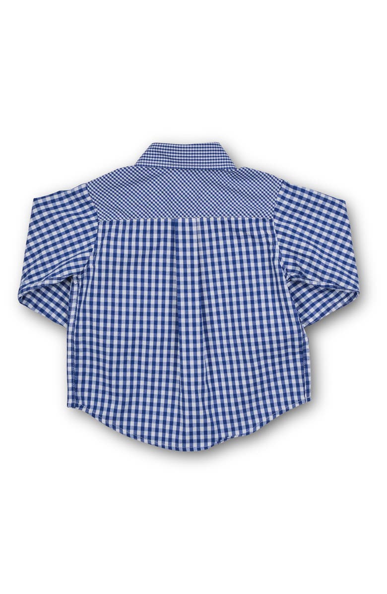 Florence Eiseman Gingham Button Down Shirt, Alternate, color, Blue Plaid