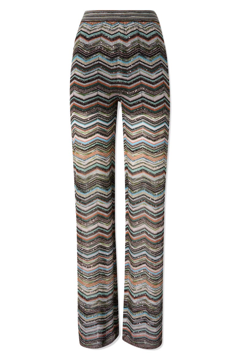 Sequin Metallic Zigzag Stripe Sweater Pants, Alternate, color, BLACK MULTI