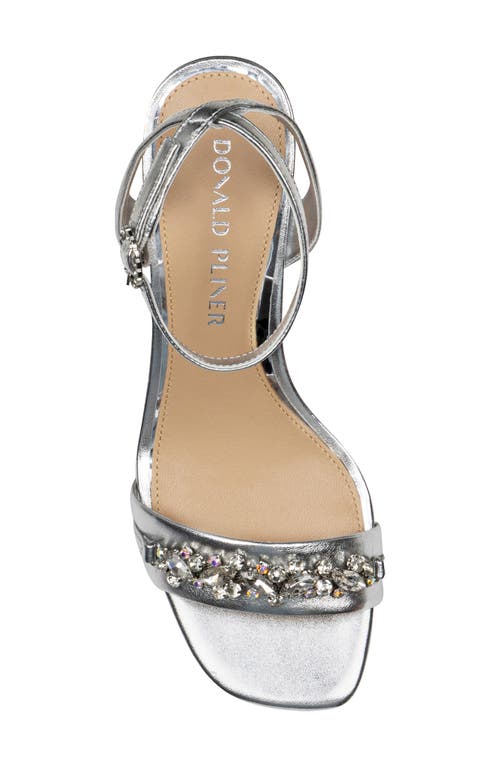 Donald Pliner Crystal Ankle Strap Sandal In Silver