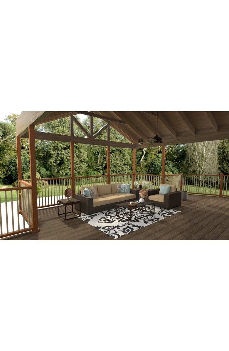 Mad Mats New Wrought Iron Rug, Alternate, color, Black White - 6'X9'