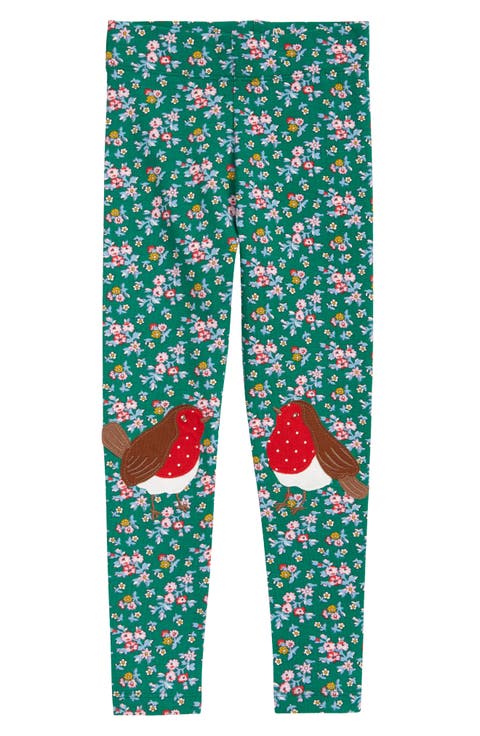 Kids' Floral Robin Applique Leggings (Toddler, Little Kid & Big Kid)