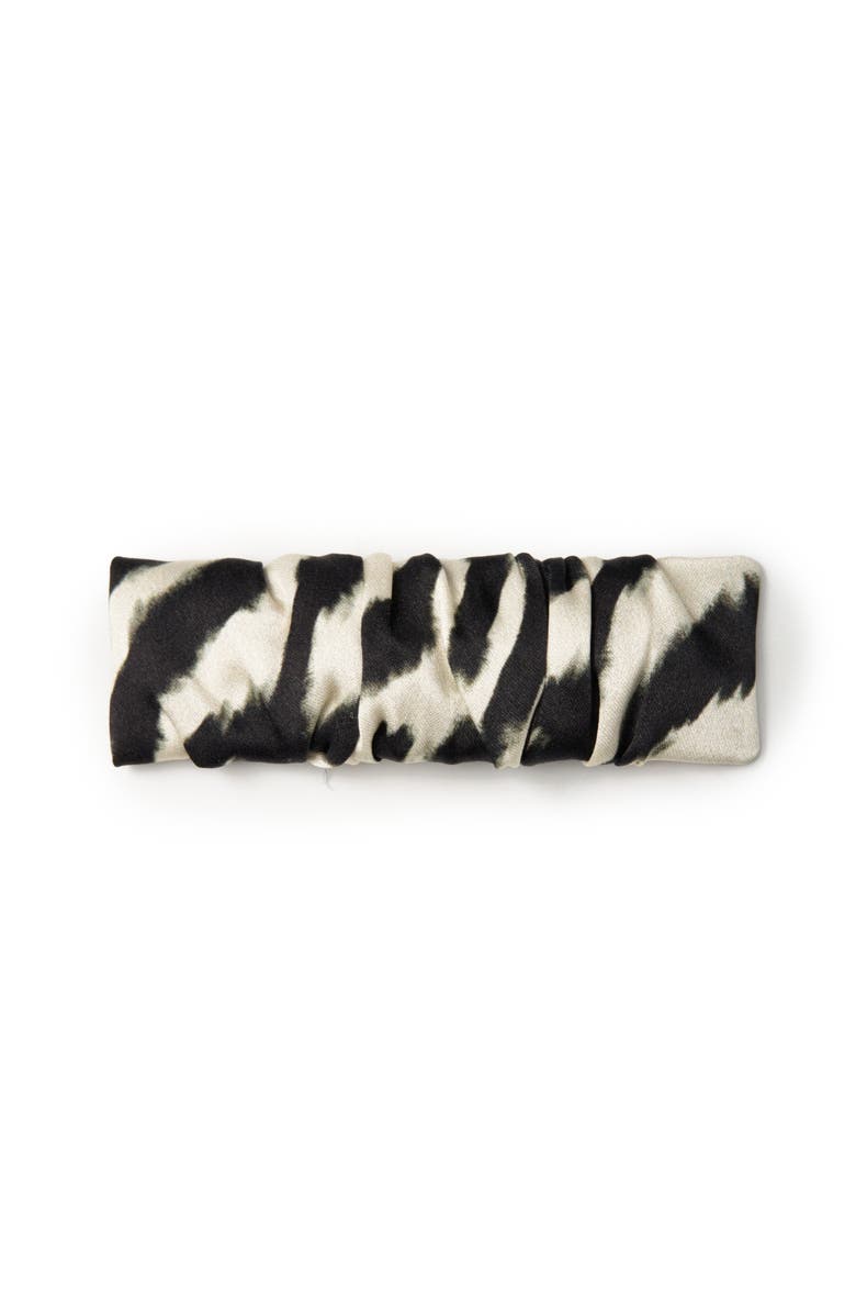 OLAH Zyra Silk Hair Barrette Clip, Main, color, Black & White