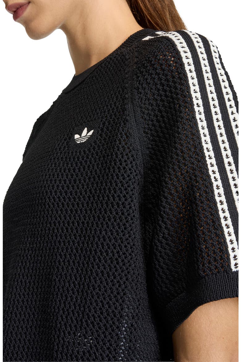 Open Knit Minidress, Alternate, color, BLACK
