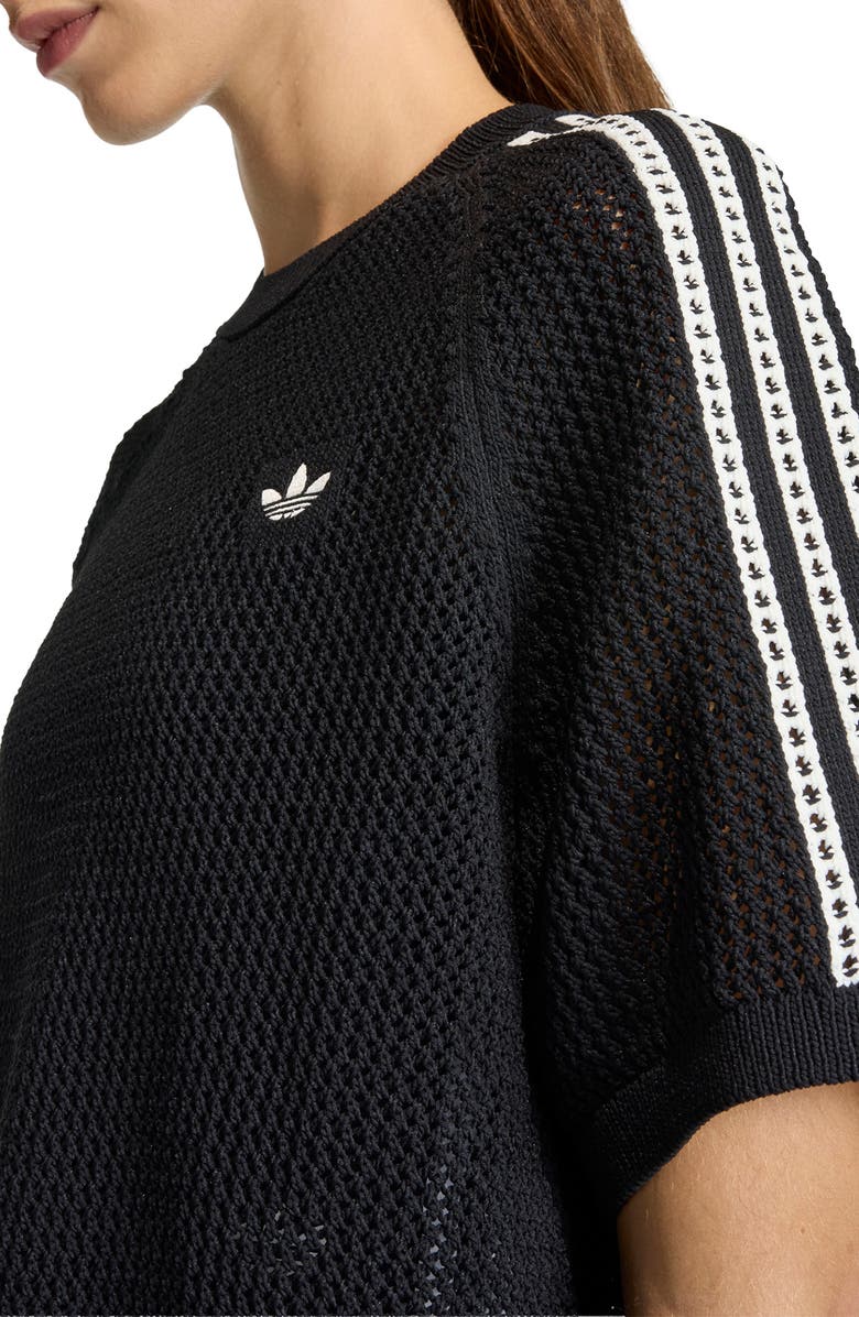 adidas Originals Open Knit Minidress, Alternate, color, Black