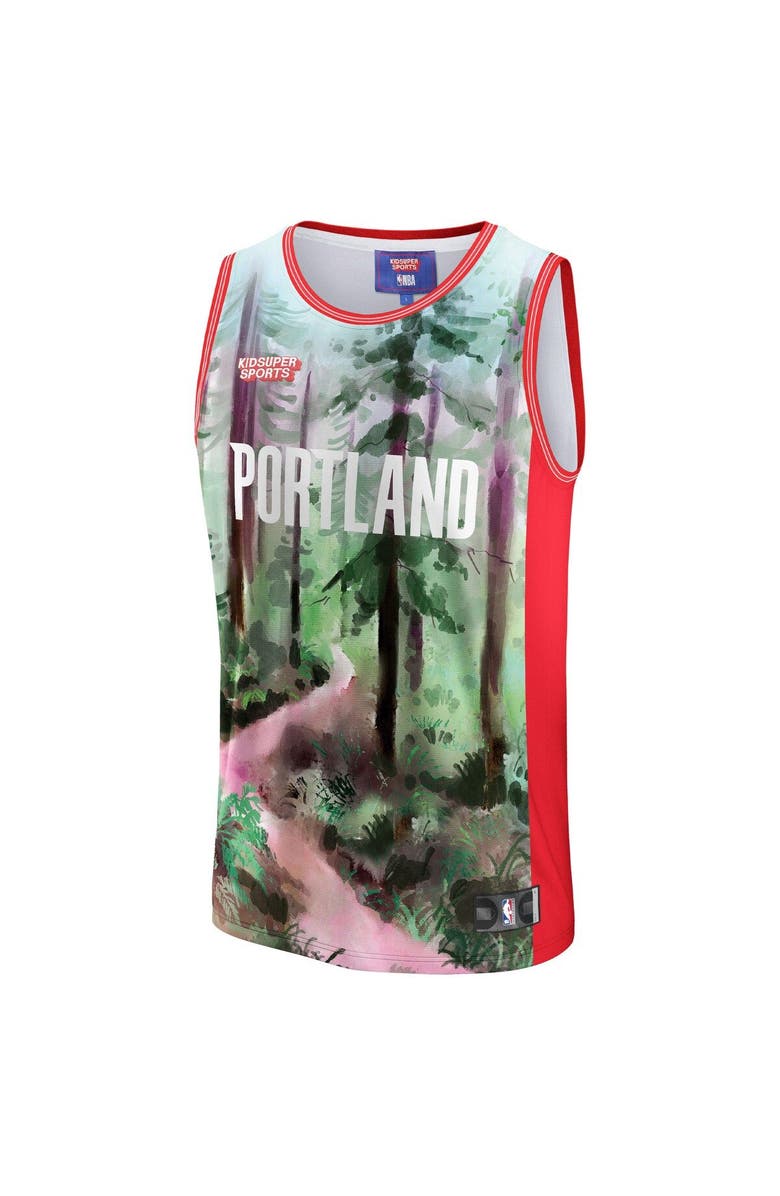 NBA X KIDSUPER Unisex NBA & KidSuper Studios by Fanatics Green Portland Trail Blazers Hometown Jersey, Alternate, color, Green