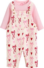 NEXT Kids' Bow Overalls & Bodysuit Set
