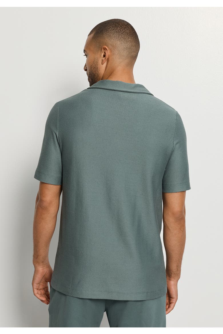 Travelwear Organic Cotton Collared Top, Alternate, color, Studio Green