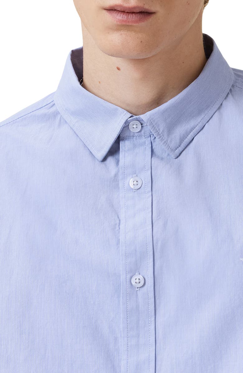AllSaints Fletcher Pinstripe Cotton Button-Up Shirt, Alternate, color, 