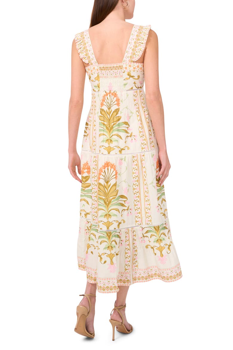 Print Pintuck Sleeveless Midi Dress, Alternate, color, NEW IVORY
