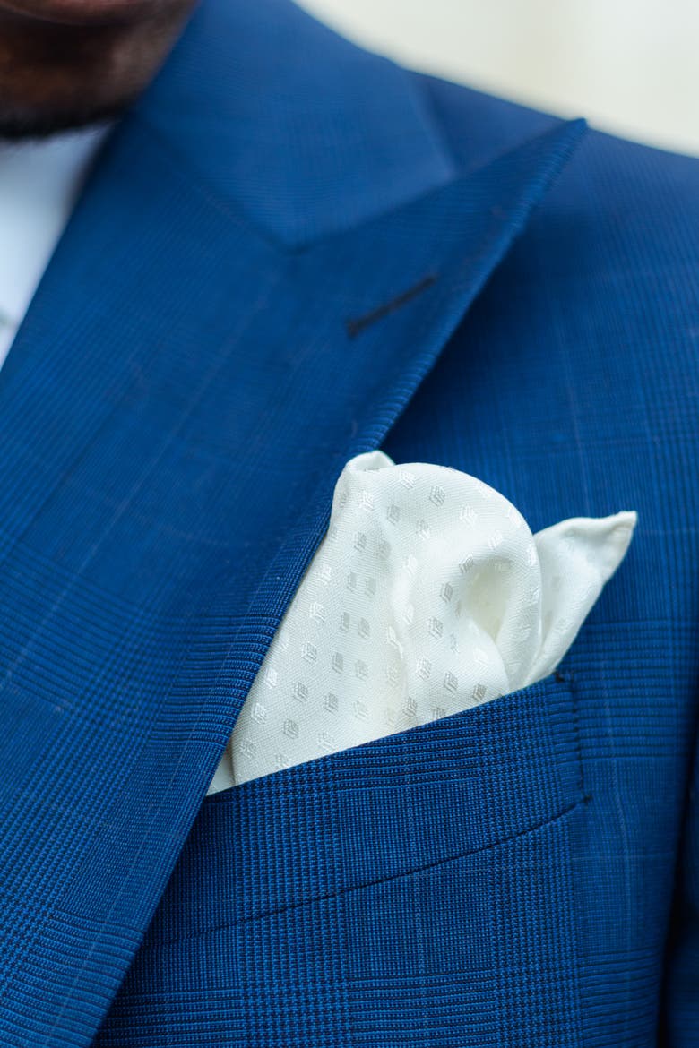 Corelli - Silk Pocket Square for Men, Alternate, color, Off White