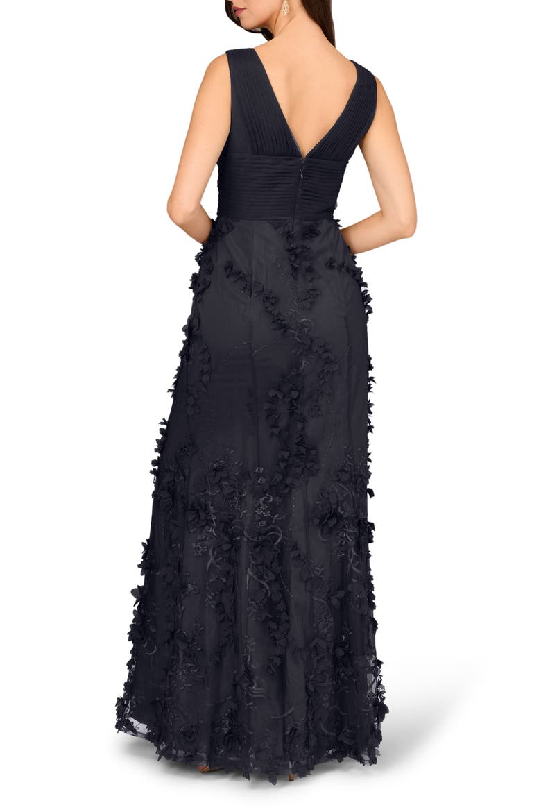 Embroidered Mesh Trumpet Gown, Alternate, color, TWILIGHT BLUE