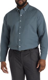 Oak Hill by DXL Big & Tall Solid Tech Sport Shirt