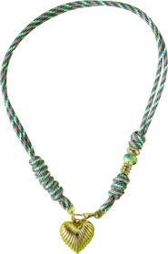 MacRae & Co. Throw Me a Line Corded Heart Pendant Necklace