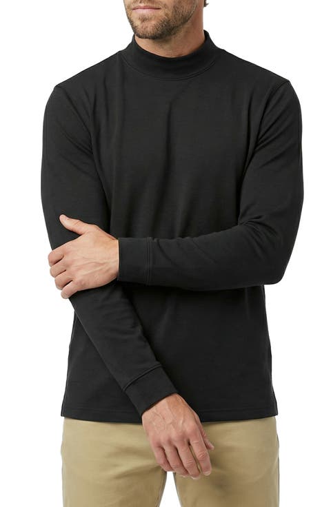 Pima Cotton Interlock Mock Neck Top