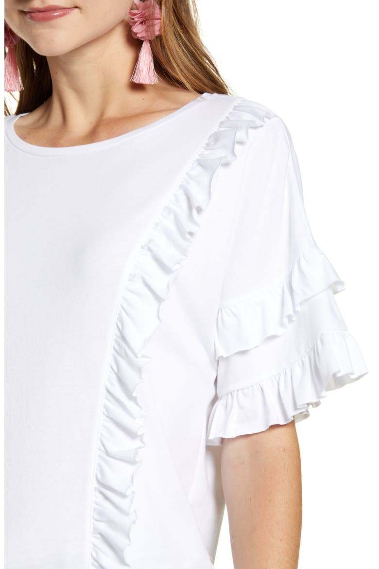 Ruffle Tee, Alternate, color, WHITE