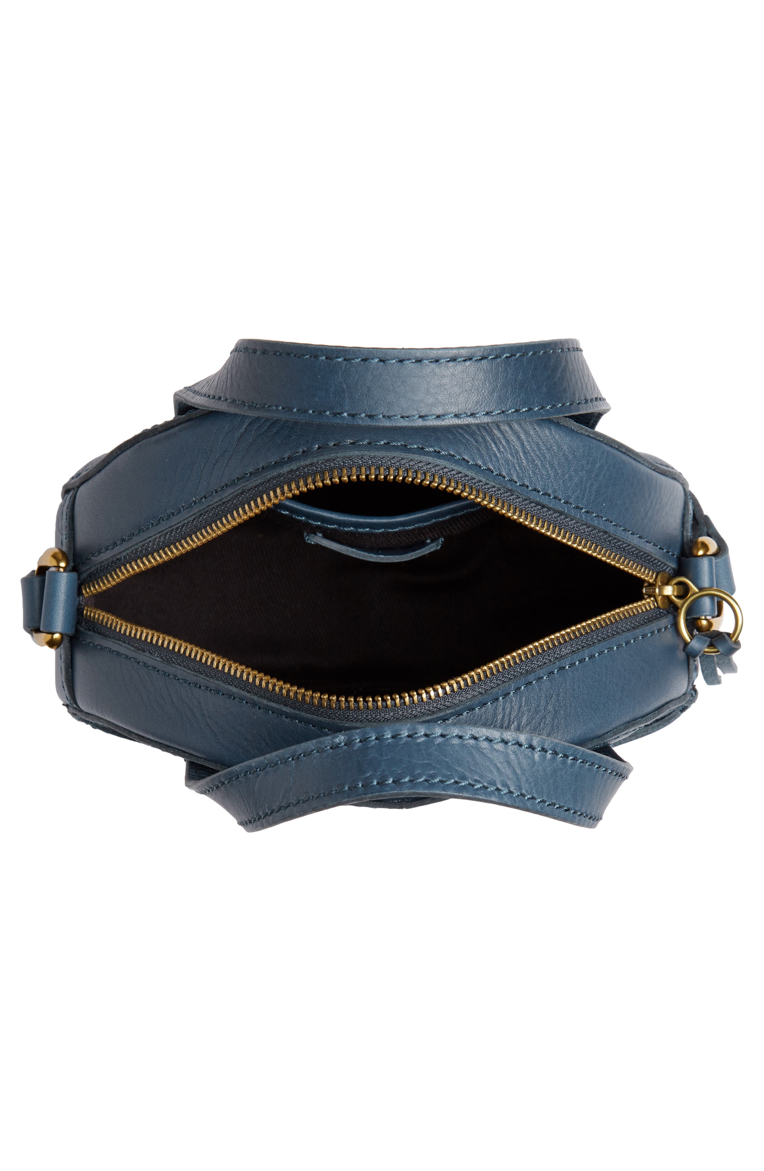 Juno Circle Leather Crossbody Bag, Alternate, color, BLUE HEMATITE