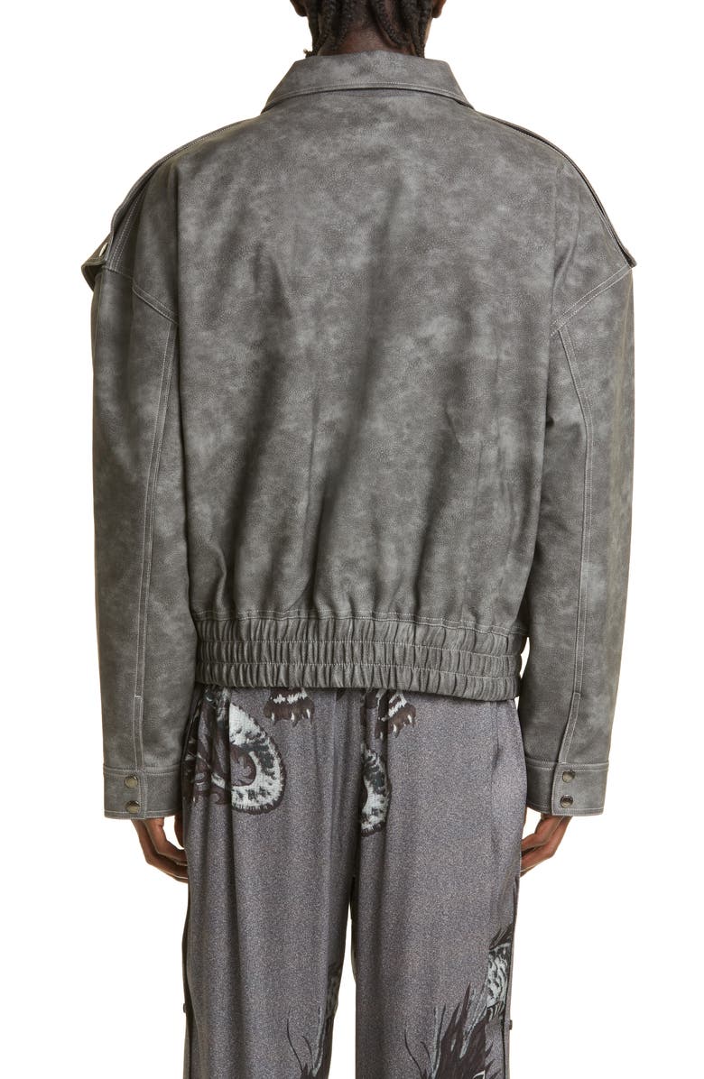 Y/Project Snap Panel Faux Leather Bomber Jacket, Alternate, color,