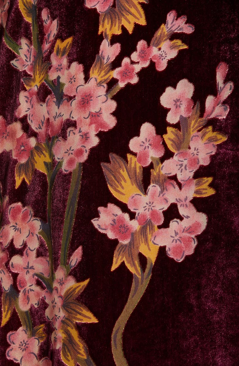 4SI3NNA Floral Burnout Velvet Maxi Dress, Alternate, color,