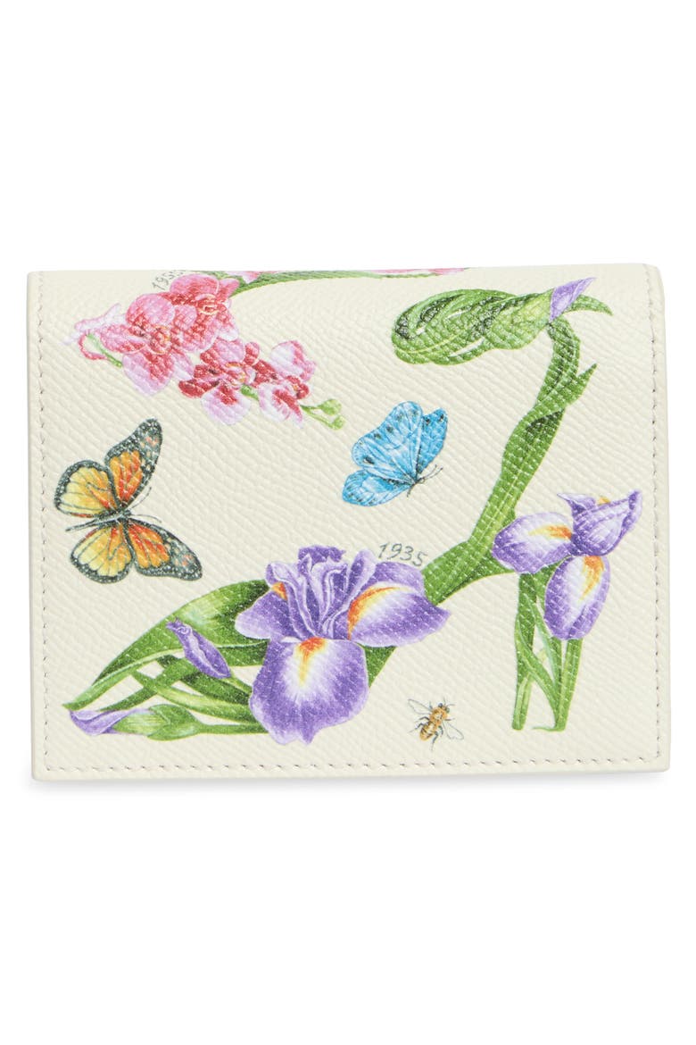 Gancini Leather Compact Wallet, Alternate, color, EDENSHOES PRINT MASCARPONE
