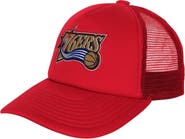 Mitchell & Ness Youth Mitchell & Ness Red Philadelphia 76ers Core Evergreen Trucker Adjustable Hat
