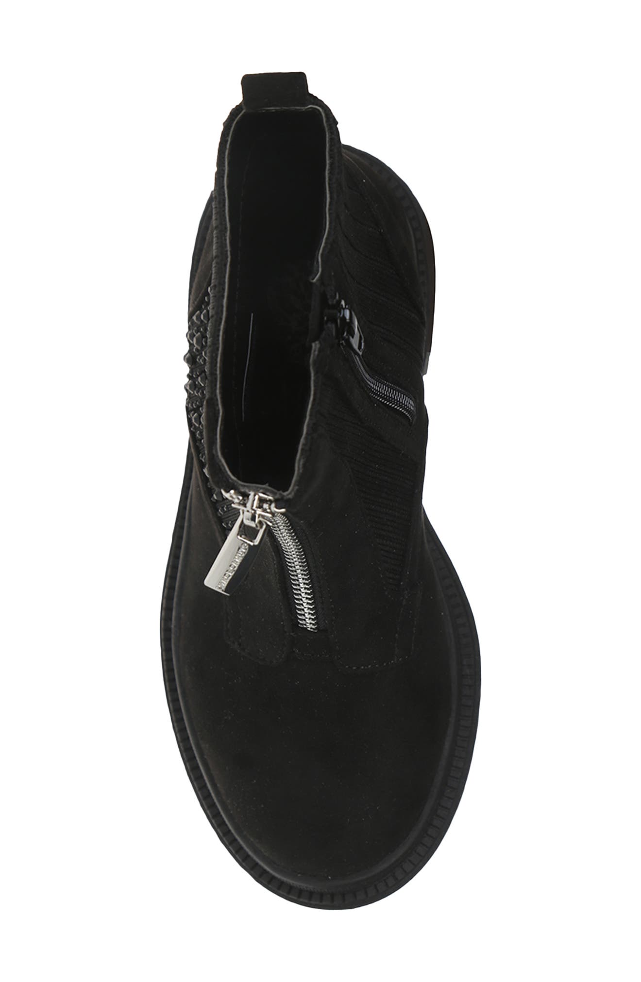 Crystal Embellished Zip Combat Boot, Alternate, color, BLACK
