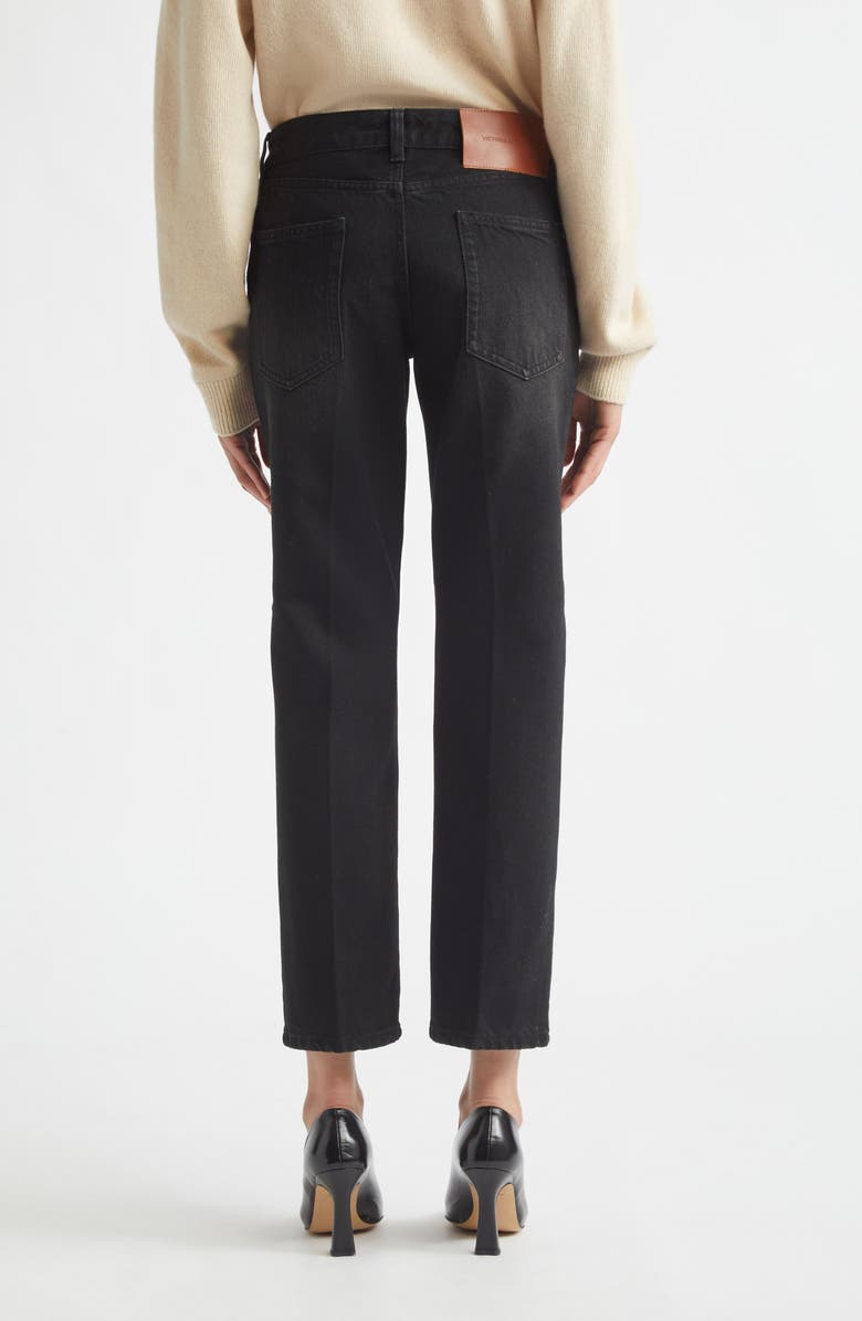 Victoria Beckham Low Rise Straight Leg Ankle Jeans, Alternate, color, Washed Black