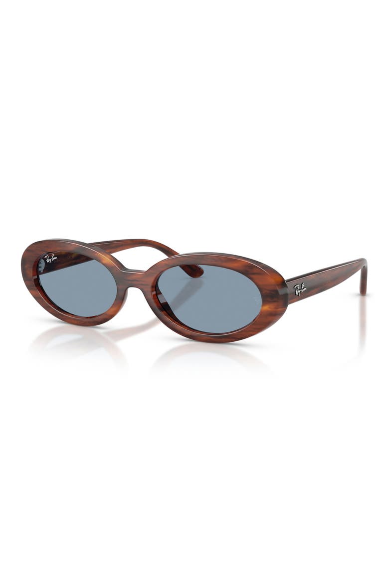 54mm Oval Sunglasses, Alternate, color, STRIPED HAVANA / BLUE
