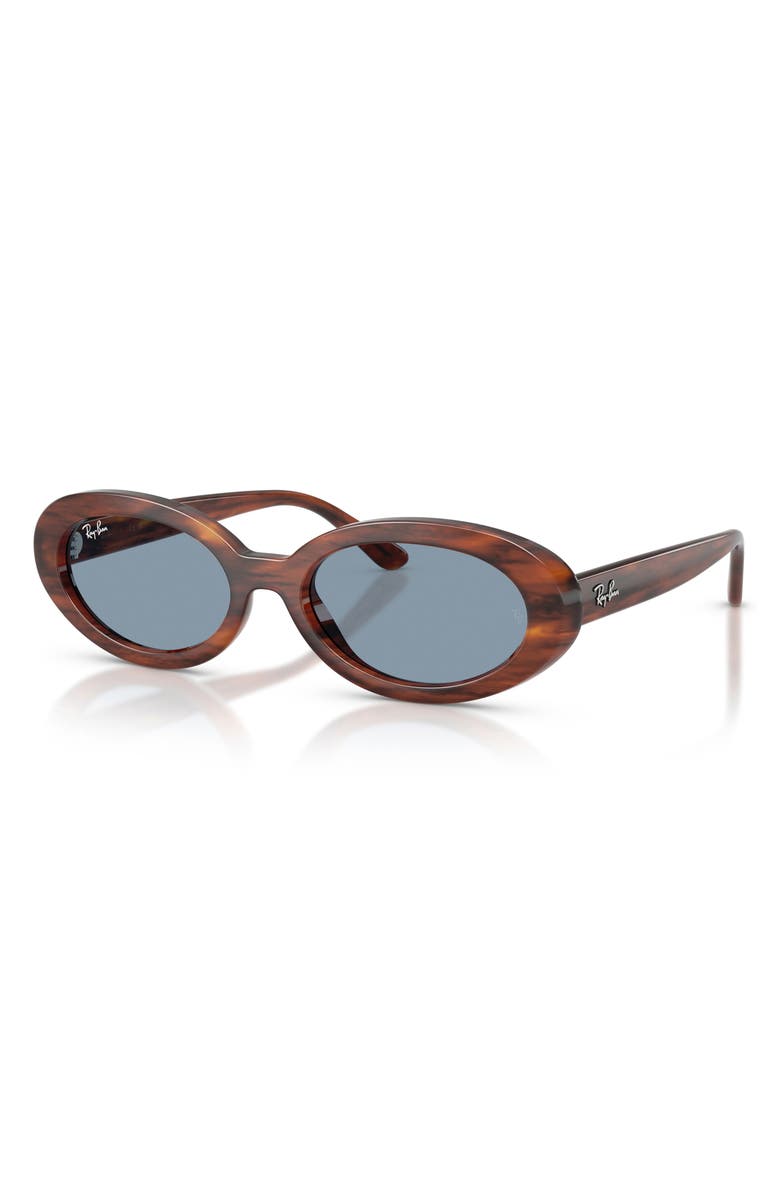 Ray-Ban 54mm Oval Sunglasses, Alternate, color, Striped Havana / Blue