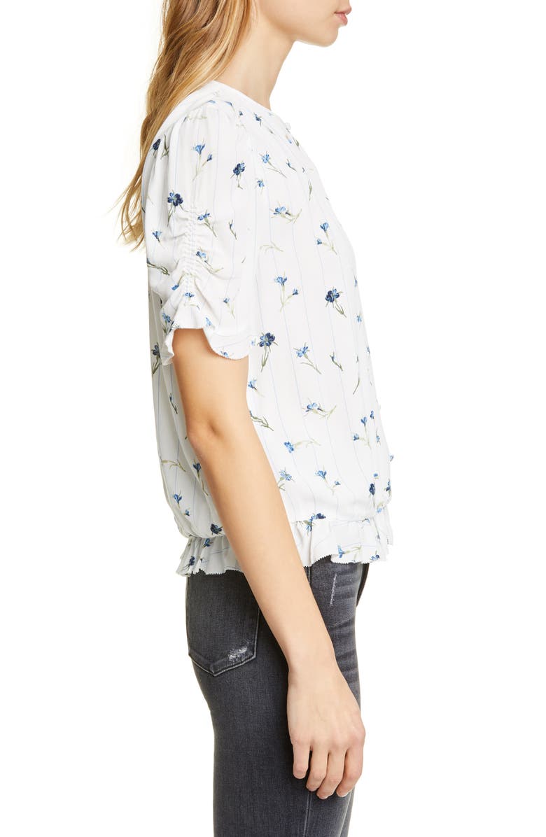 Joie Vonny Floral Ruched Sleeve Blouse, Alternate, color, 
